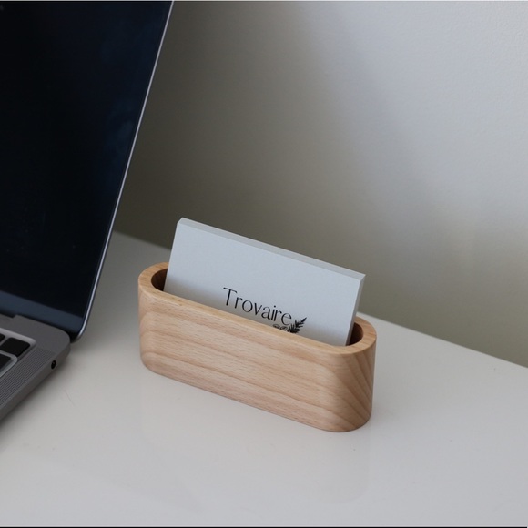 Natural beech wood card holder / card display - Picture 2 of 3